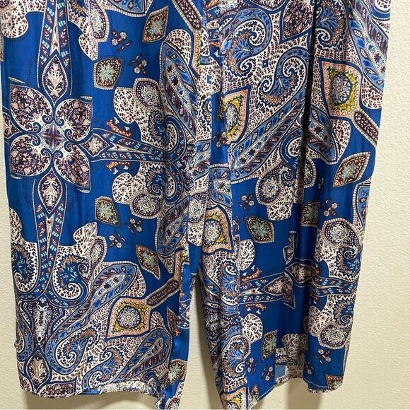 Elevenses Anthropologie Blue Paisley Wide-Leg‎ Palazzo Pants Size XS - Picture 6 of 15